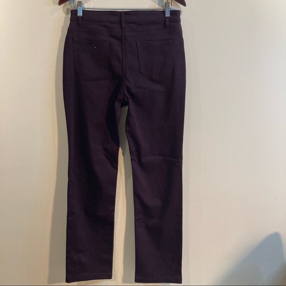 PER UNA Sz 12 Roma Rise Straight Luxe Feel Rhinestone Embellished Jeans - Picture 5 of 12